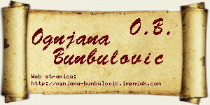Ognjana Bunbulović vizit kartica
